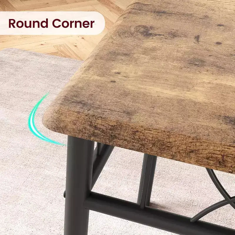 Ensemble de salle à manger compact 3 pièces pour 2 personnes, table de cuisine carrée avec chaises rembourrées, ensemble dînette peu encombrant pour petites cuisines et appartements