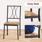 Ensemble de salle à manger compact 3 pièces pour 2 personnes, table de cuisine carrée avec chaises rembourrées, ensemble dînette peu encombrant pour petites cuisines et appartements