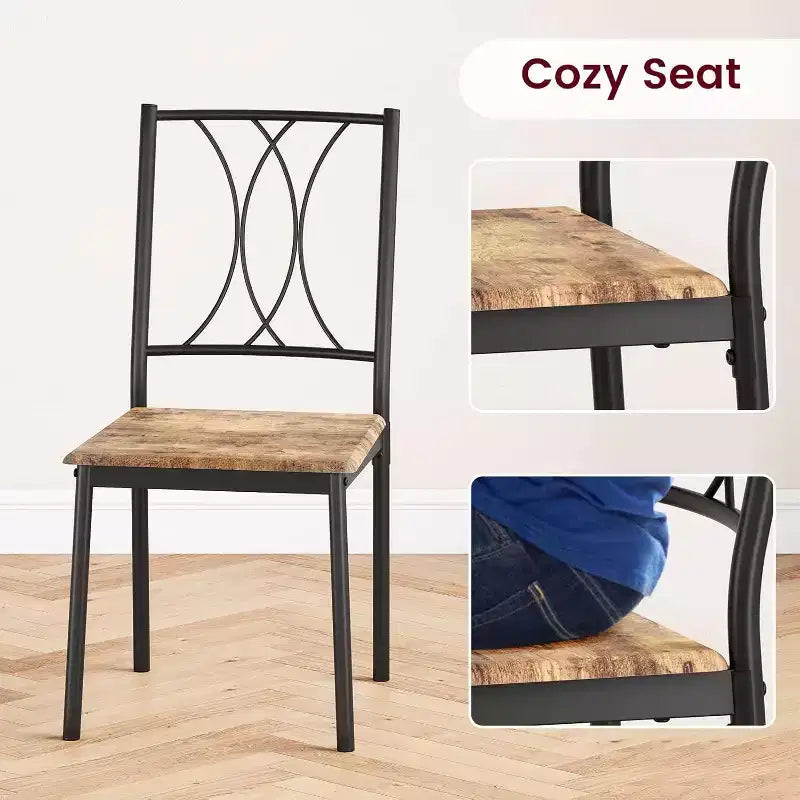 Ensemble de salle à manger compact 3 pièces pour 2 personnes, table de cuisine carrée avec chaises rembourrées, ensemble dînette peu encombrant pour petites cuisines et appartements