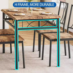 Ensemble de salle à manger compact 3 pièces pour 2 personnes, table de cuisine carrée avec chaises rembourrées, ensemble dînette peu encombrant pour petites cuisines et appartements