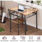 Ensemble de salle à manger compact 3 pièces pour 2 personnes, table de cuisine carrée avec chaises rembourrées, ensemble dînette peu encombrant pour petites cuisines et appartements
