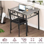 Ensemble de salle à manger compact 3 pièces pour 2 personnes, table de cuisine carrée avec chaises rembourrées, ensemble dînette peu encombrant pour petites cuisines et appartements