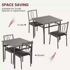 Ensemble de salle à manger compact 3 pièces pour 2 personnes, table de cuisine carrée avec chaises rembourrées, ensemble dînette peu encombrant pour petites cuisines et appartements