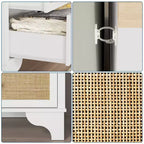 Commode de chambre à 7 tiroirs, commode en bois de 120 cm de large, meuble TV, organisateur de rangement autoportant