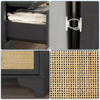 Commode de chambre à 7 tiroirs, commode en bois de 120 cm de large, meuble TV, organisateur de rangement autoportant