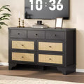 7 Drawer Dresser for Bedroom, 47.3'' Wide Wooden Chest of Drawers, Media Console Table, Freestanding Storage Dresser Organizer