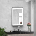Maxax Modern Space Aluminum Framed Led Lighted Dimmable Anti-Fog Tempered Glass Bathroom / Vanity Mirror