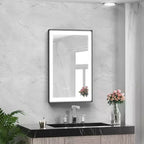 Maxax Modern Space Aluminum Framed Led Lighted Dimmable Anti-Fog Tempered Glass Bathroom / Vanity Mirror
