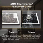 Miroir de salle de bain / de vanité en verre trempé anti-buée Maxax moderne avec éclairage LED encadré en aluminium spatial à intensité variable