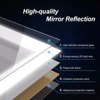 Miroir de salle de bain / de vanité en verre trempé anti-buée Maxax moderne avec éclairage LED encadré en aluminium spatial à intensité variable