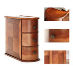 Table d'appoint étroite en bois de noyer avec 2 tiroirs