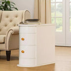 Table d'appoint étroite en bois de noyer avec 2 tiroirs