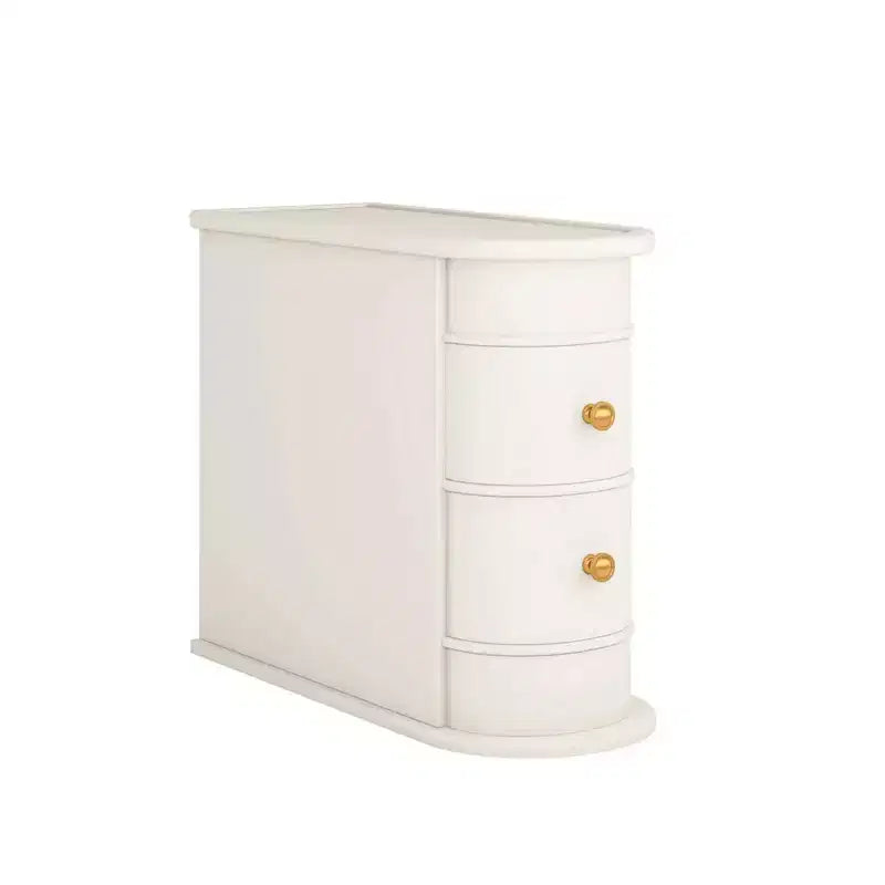Table d'appoint étroite en bois de noyer avec 2 tiroirs