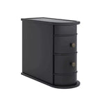 Table d'appoint étroite en bois de noyer avec 2 tiroirs