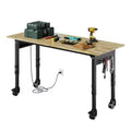 Rubber Wood Adjustable Workbench for Home, Office, Workshop, Durable and Versatile