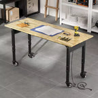 Établi réglable en bois d'hévéa pour la maison, le bureau, l'atelier, durable et polyvalent