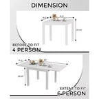 Table à manger de terrasse extensible pour 4 à 6 personnes, table d'extérieur réglable en aluminium de 80 à 160 cm, idéale pour le jardin, le porche, la terrasse et les réceptions en plein air