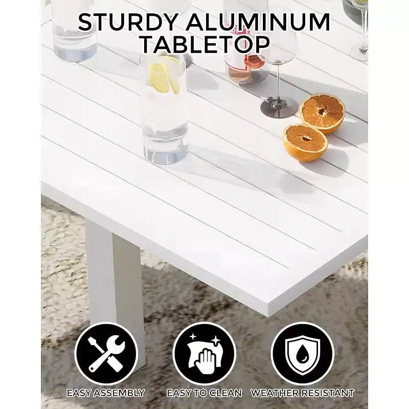 Table à manger de terrasse extensible pour 4 à 6 personnes, table d'extérieur réglable en aluminium de 80 à 160 cm, idéale pour le jardin, le porche, la terrasse et les réceptions en plein air