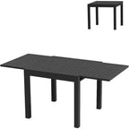 Table à manger de terrasse extensible pour 4 à 6 personnes, table d'extérieur réglable en aluminium de 80 à 160 cm, idéale pour le jardin, le porche, la terrasse et les réceptions en plein air