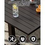 Table à manger de terrasse extensible pour 4 à 6 personnes, table d'extérieur réglable en aluminium de 80 à 160 cm, idéale pour le jardin, le porche, la terrasse et les réceptions en plein air