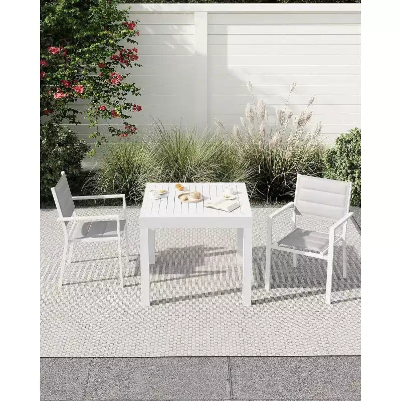 Table à manger de terrasse extensible pour 4 à 6 personnes, table d'extérieur réglable en aluminium de 80 à 160 cm, idéale pour le jardin, le porche, la terrasse et les réceptions en plein air