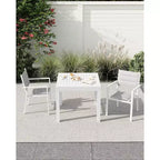 Table à manger de terrasse extensible pour 4 à 6 personnes, table d'extérieur réglable en aluminium de 80 à 160 cm, idéale pour le jardin, le porche, la terrasse et les réceptions en plein air