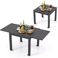 Extendable Patio Dining Table for 4-6, Adjustable 31.5 to 63 Inch Aluminum Outdoor Table, Ideal for Backyard, Porch, Deck, and Outdoor Entertaining
