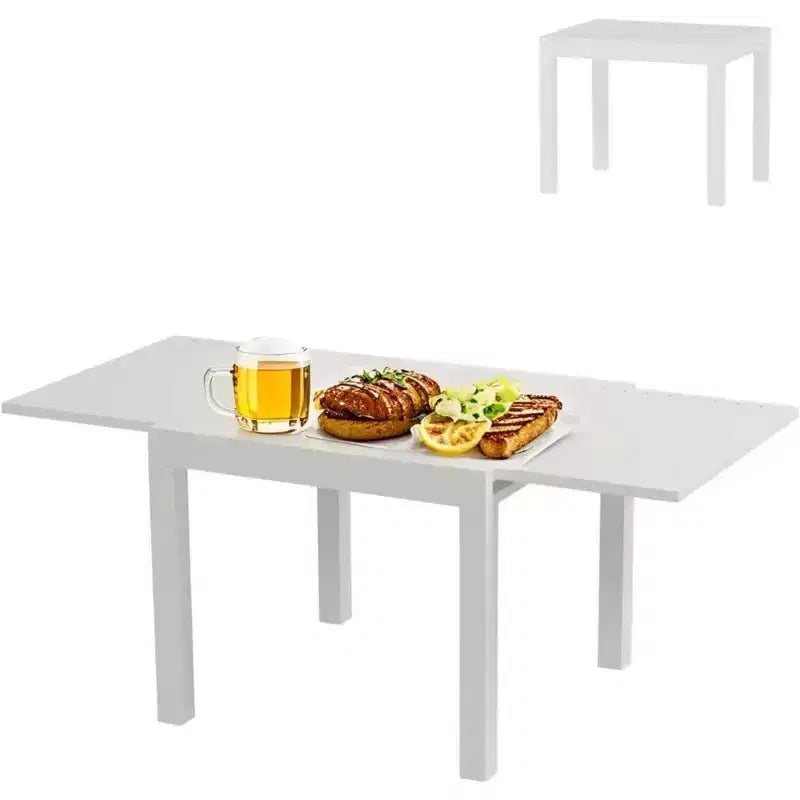 Table à manger de terrasse extensible pour 4 à 6 personnes, table d'extérieur réglable en aluminium de 80 à 160 cm, idéale pour le jardin, le porche, la terrasse et les réceptions en plein air