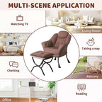 Fauteuil confortable GustoWave avec repose-pieds pliant, fauteuil de lecture en velours pour adultes, meuble d'appoint compact