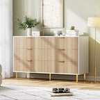 Commode moderne à 6 tiroirs pour chambre à coucher avec poignée dorée, chiffonnier et meuble de rangement pour salon, couloir, entrée