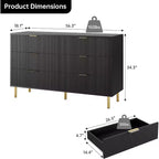 Commode moderne à 6 tiroirs pour chambre à coucher avec poignée dorée, chiffonnier et meuble de rangement pour salon, couloir, entrée