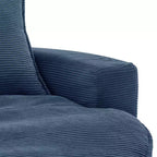 Fauteuil canapé rond pivotant Whisen en velours côtelé avec coussin double épaisseur et 3 oreillers amovibles