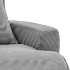 Fauteuil canapé rond pivotant Whisen en velours côtelé avec coussin double épaisseur et 3 oreillers amovibles