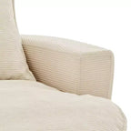 Fauteuil canapé rond pivotant Whisen en velours côtelé avec coussin double épaisseur et 3 oreillers amovibles