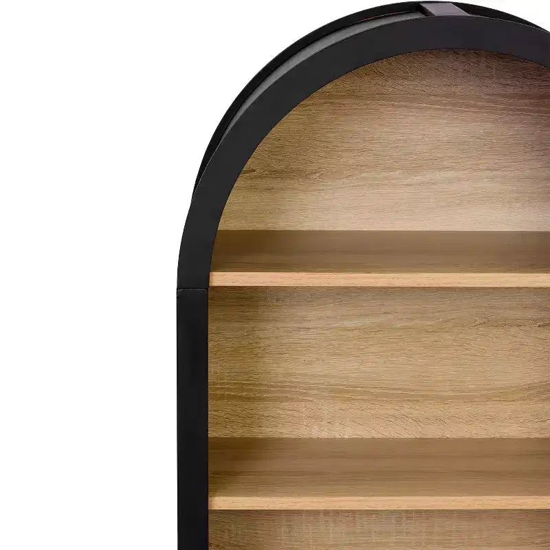 Étagère à livres étroite arquée Vatros 4 niveaux noire