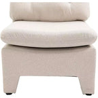 Acekool Linen-Upholstered Deep Seat Chair - No Armrests, White (One Size)