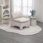 Fauteuil Acekool en lin à assise profonde - Sans accoudoirs, Blanc (Taille unique)