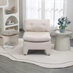 Fauteuil Acekool en lin à assise profonde - Sans accoudoirs, Blanc (Taille unique)
