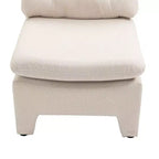 Fauteuil Acekool en lin à assise profonde - Sans accoudoirs, Blanc (Taille unique)
