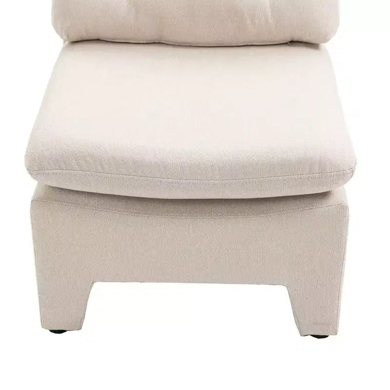 Fauteuil Acekool en lin à assise profonde - Sans accoudoirs, Blanc (Taille unique)