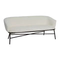 Storied Home Bowery Boucle Upholstered Couch Bench, White