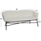 Banc de canapé rembourré en tissu bouclé Storied Home Bowery, blanc