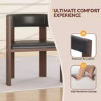 Chaise de salle à manger en bois d'hévéa avec cadre en bois incurvé en H, construction durable, assise confortable, design élégant et entretien facile