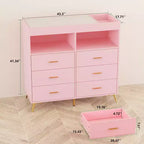 Commode à langer avec tiroirs, commode bébé avec plateau à langer, prise de courant, lumière LED et pieds métalliques, organisateur de nurserie station à langer