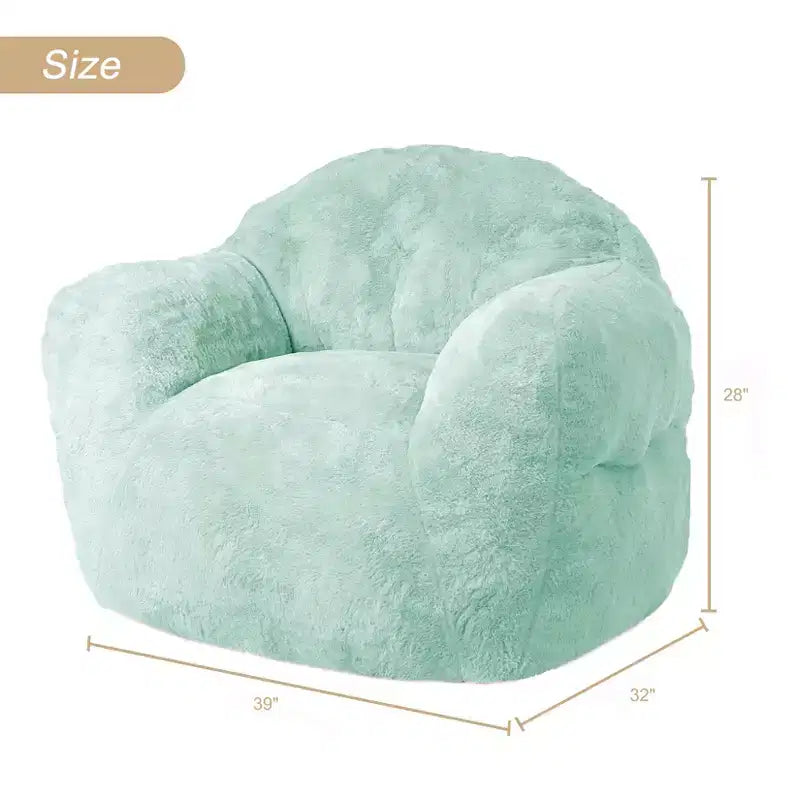 GustoWave Grand Pouf Poire pour Chambre et Salon, Vert Clair