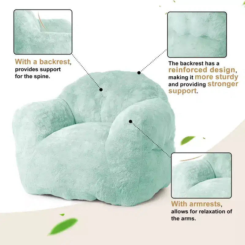 GustoWave Grand Pouf Poire pour Chambre et Salon, Vert Clair