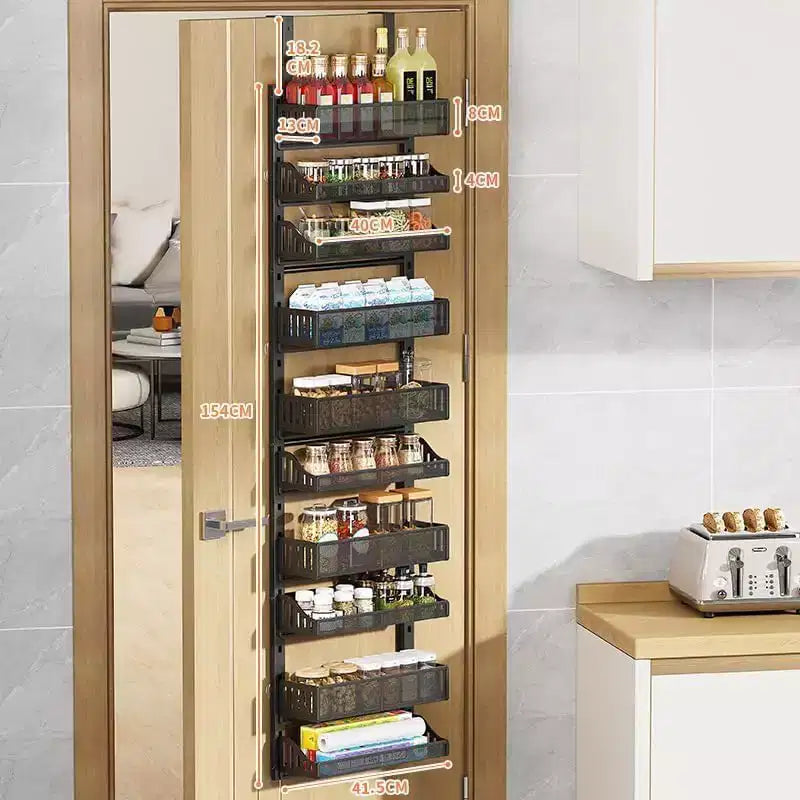 Organisateur de porte à 10 niveaux, étagère suspendue réglable pour garde-manger/salle de bain, rangement métallique peu encombrant