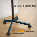 Support TV à roulettes Perlegear pour téléviseurs de 23 à 60 pouces, supporte jusqu'à 40 kg, réglable en hauteur, chariot inclinable avec roues verrouillables, VESA max 400x400mm