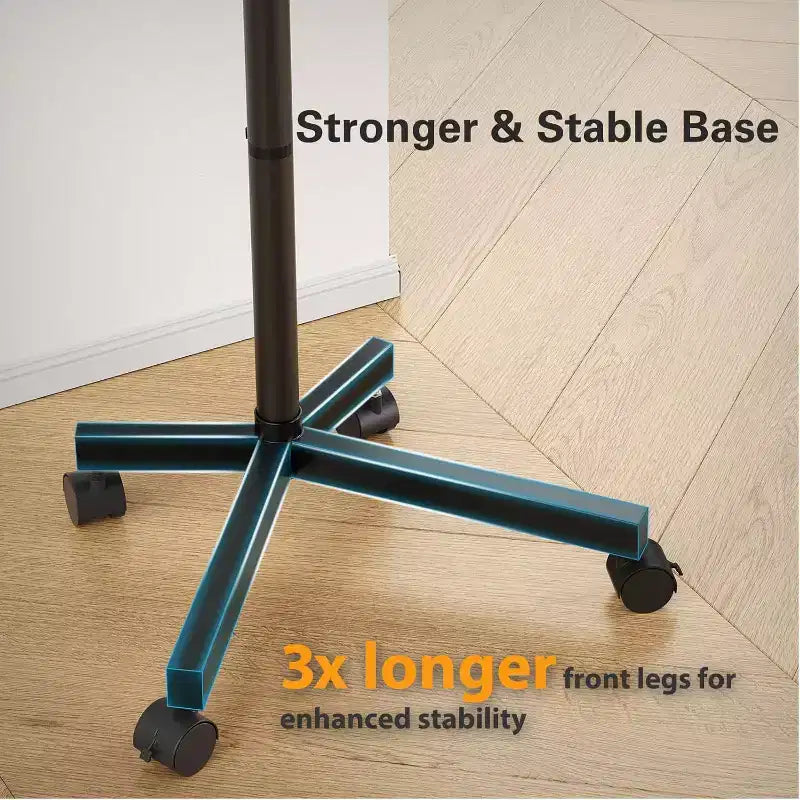 Support TV à roulettes Perlegear pour téléviseurs de 23 à 60 pouces, supporte jusqu'à 40 kg, réglable en hauteur, chariot inclinable avec roues verrouillables, VESA max 400x400mm