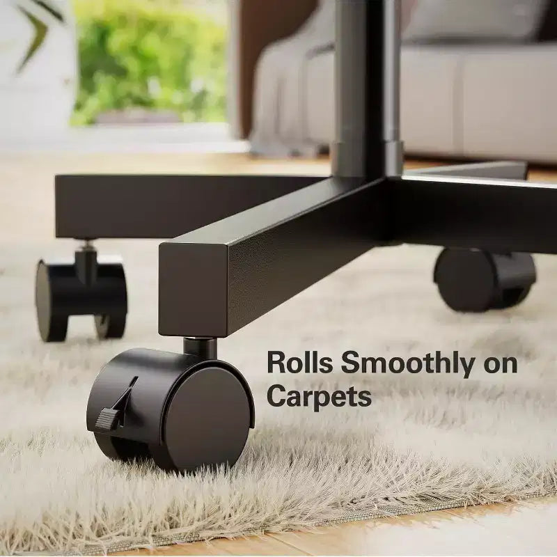 Support TV à roulettes Perlegear pour téléviseurs de 23 à 60 pouces, supporte jusqu'à 40 kg, réglable en hauteur, chariot inclinable avec roues verrouillables, VESA max 400x400mm